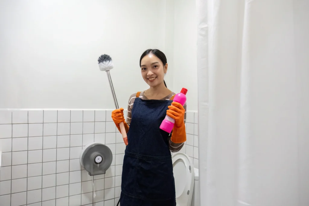a-young-maid-cleans-the-bathroom-using-a-cloth-and-2023-11-27-05-32-43-utc