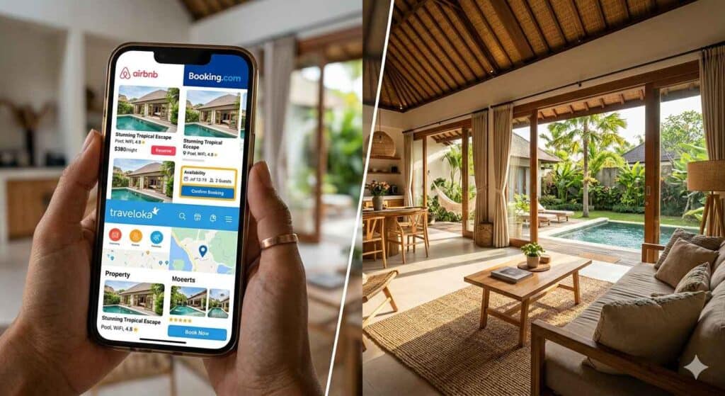 Airbnb vs Booking.com vs Traveloka
